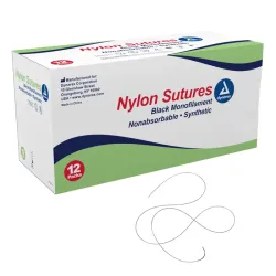 Sutures Nylon Black 12/pk (Dynarex)