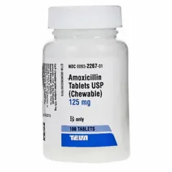 Amoxicillin 125mg Chewable Tablets 100/bottle