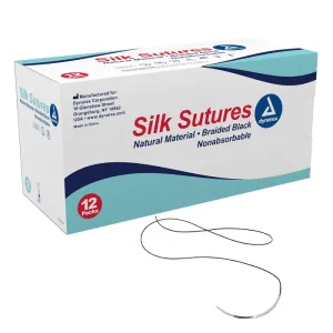 Sutures Silk Black Braided 12/pk (Dynarex)