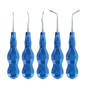 Atraumatic Extraction Elevator Kit 5pc - Blue Line Luxation Diamond Coated Tips