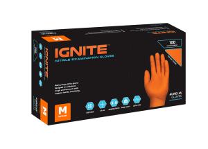 Aurelia IGNITE Orange Nitrile Exam Gloves Powder Free, 100/Box