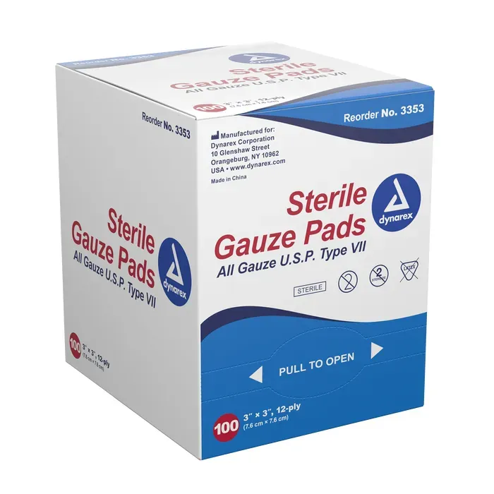 Gauze Pad Sterile 1/pouch,12 Ply (Dynarex)