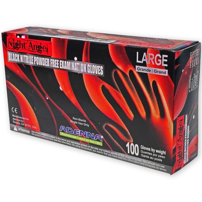 Gloves Night Angel Black Nitrile 100 (Adenna)