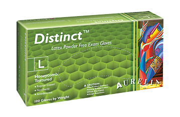 Aurelia Distinct Latex Exam Gloves Powder Free White 100/box