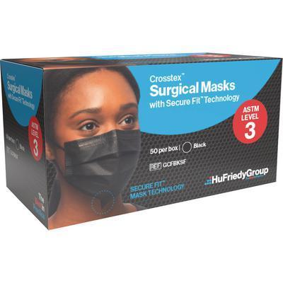 Mask Surgical W/Secure FitTM, Black, ASTM Level 3, 50/Box