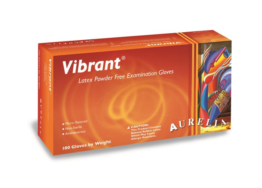 Aurelia Vibrant Latex Exam Gloves Powder Free White 100/box